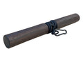 Smoked oak wooden wrist roller with nylon rope and metal carabiner for grip strength training
