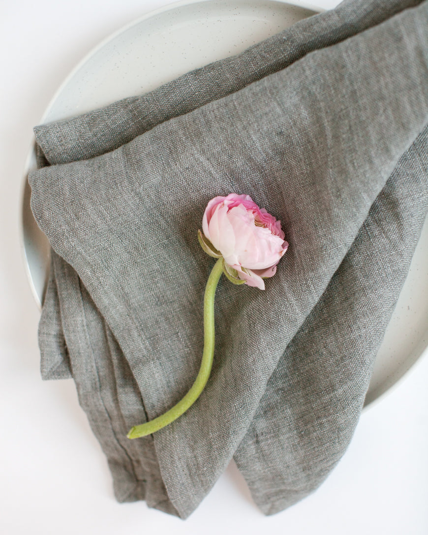 Stone Washed Linen Dinner Napkins-4