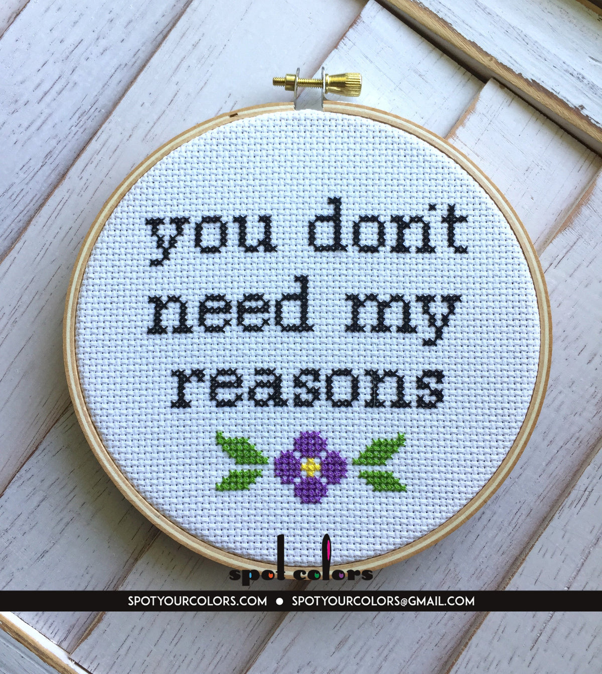 You Don't Need My Reasons Counted Cross Stitch DIY KIT Intermediate-3