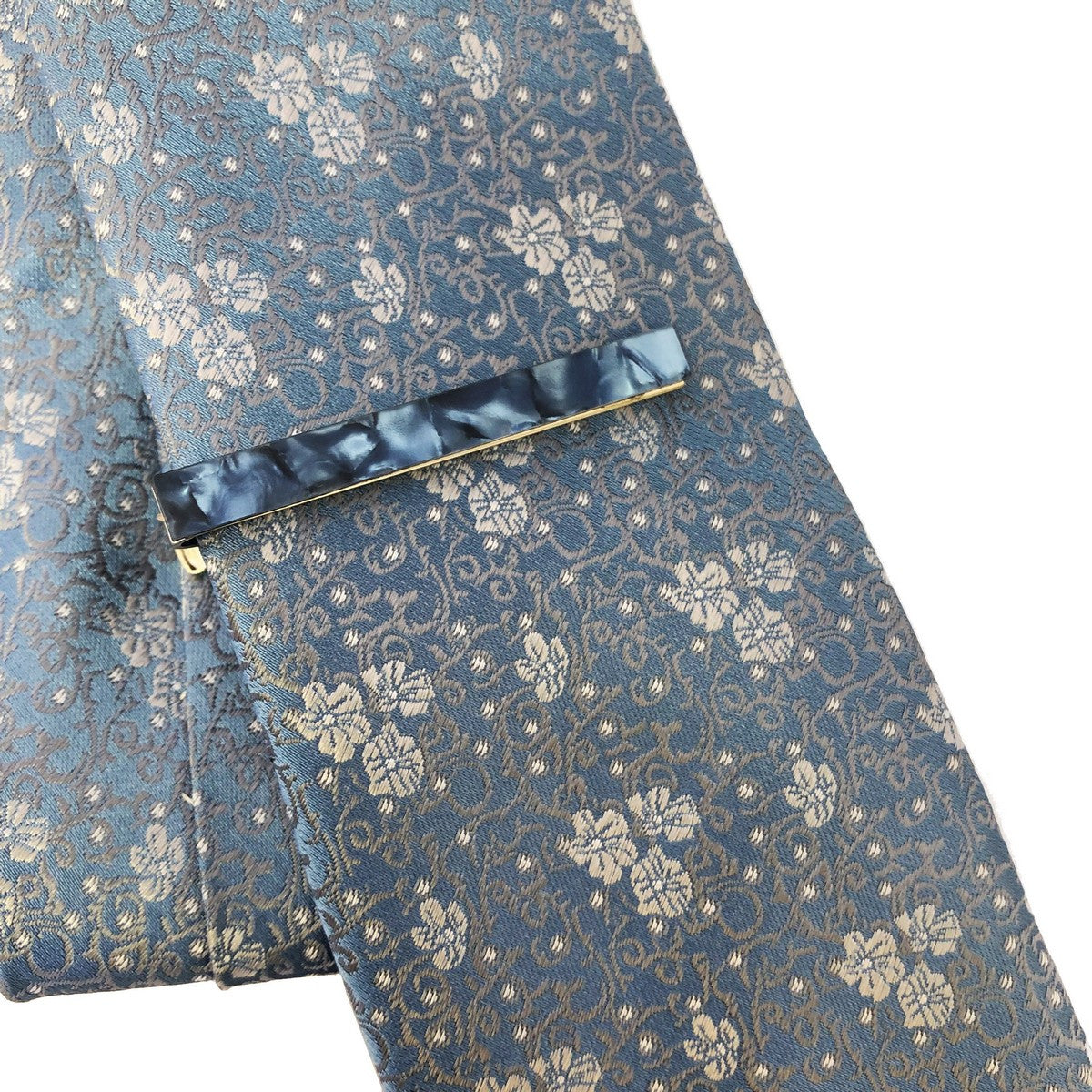 Blue Marble Effect Tie Clip-1