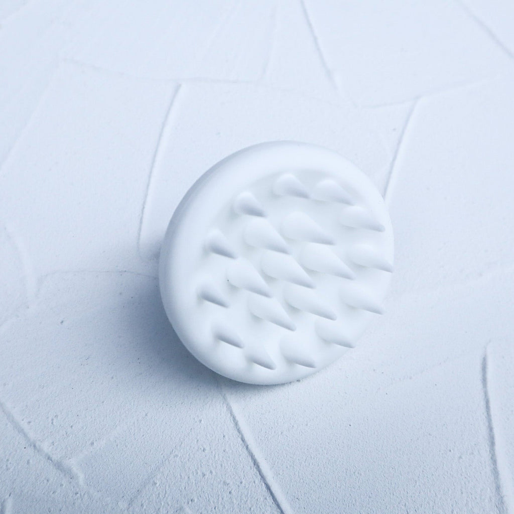 Ergonomic silicone scalp massager shampoo brush with soft bristles and grip handle — view 3