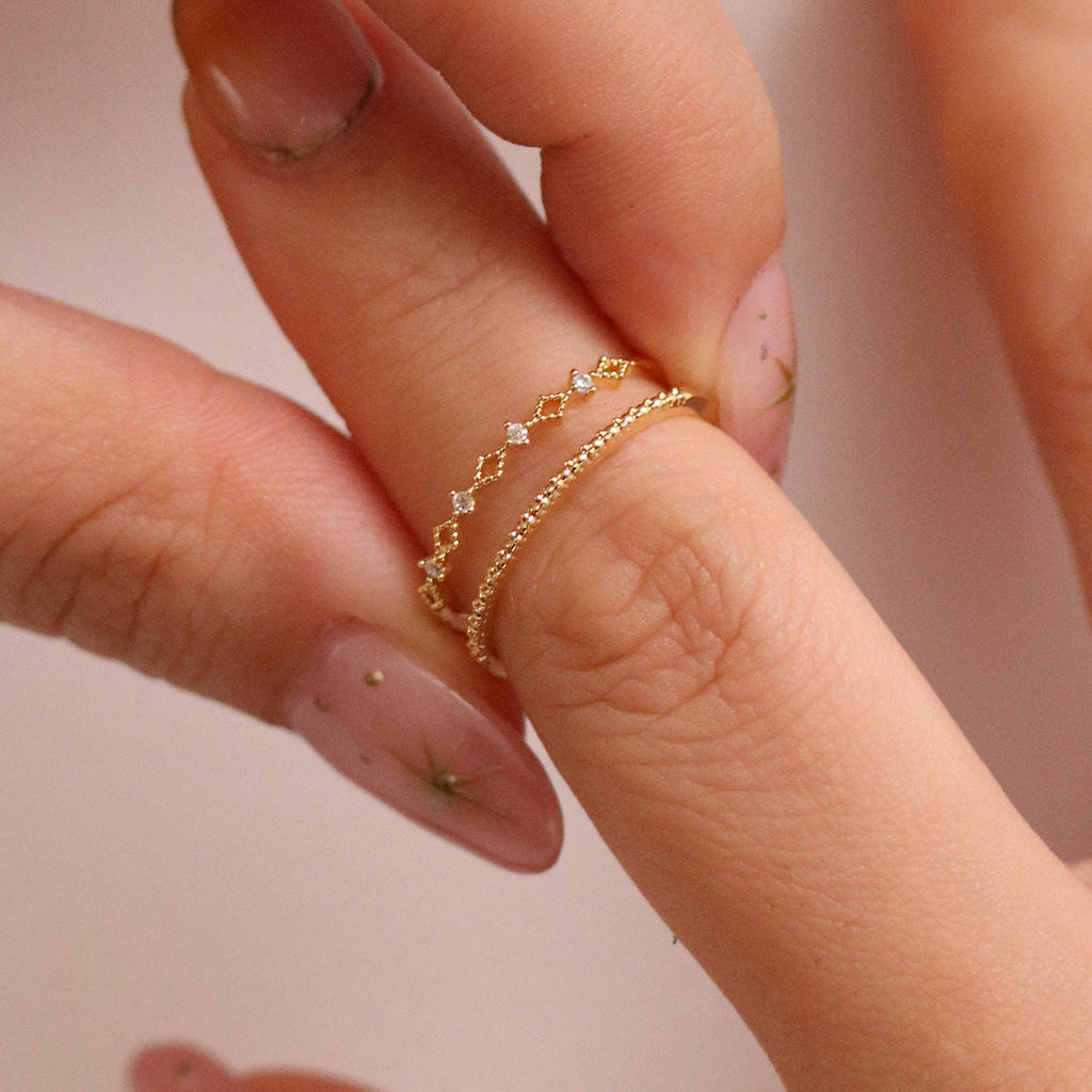 Cubic double layered ring-1