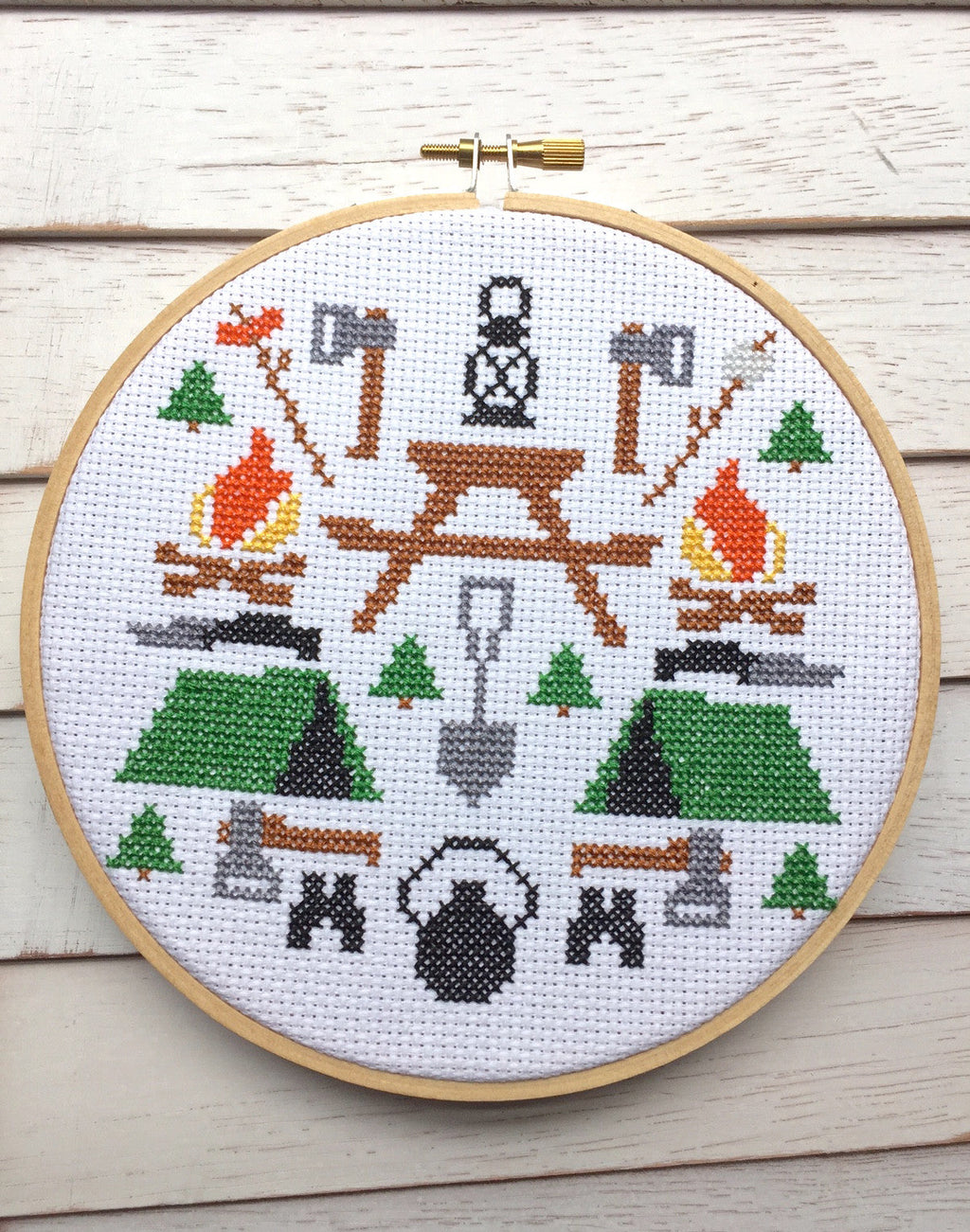 Camping Counted Cross Stitch DIY KIT Intermediate-1