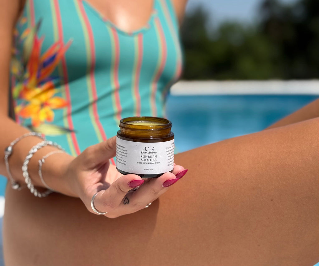 Natural Sun Soother after sun balm jar with soothing herbal ingredients and aloe vera extract — view 2