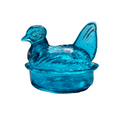 Nesting Hen Bowl & Lid -TURQUOISE | Hand Blown Glass -Colombia-0