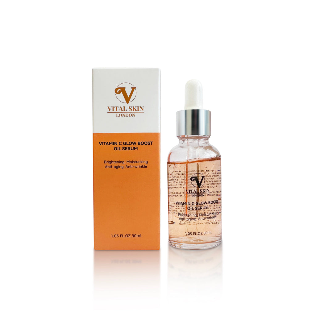 Vitamin C face serum 30ml bottle for brightening dark spots and deeply hydrating skin
