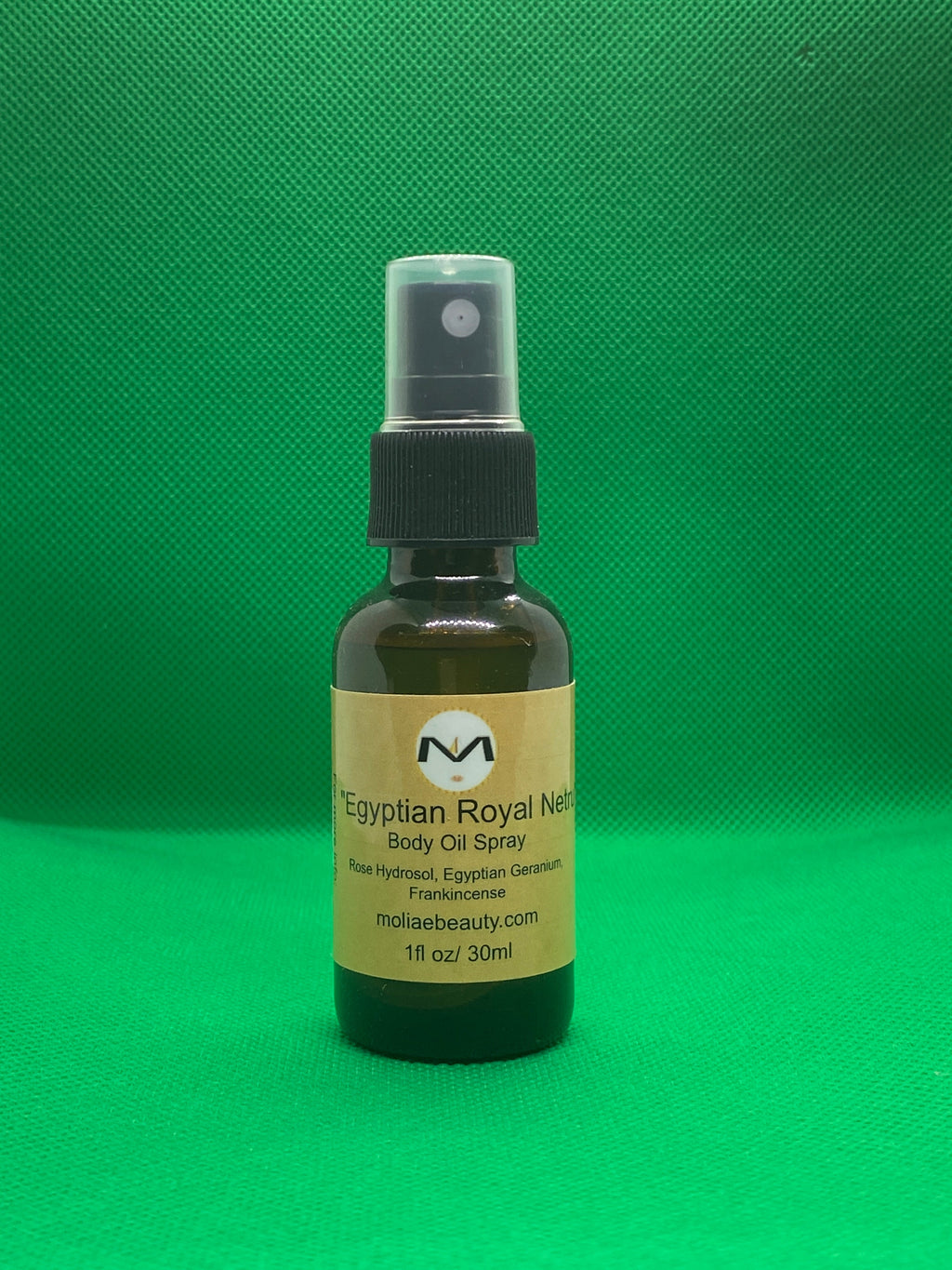 Egyptian Royal Netru Body Oil Spray bottle with rose, frankincense, and geranium natural skin nourishment — view 5