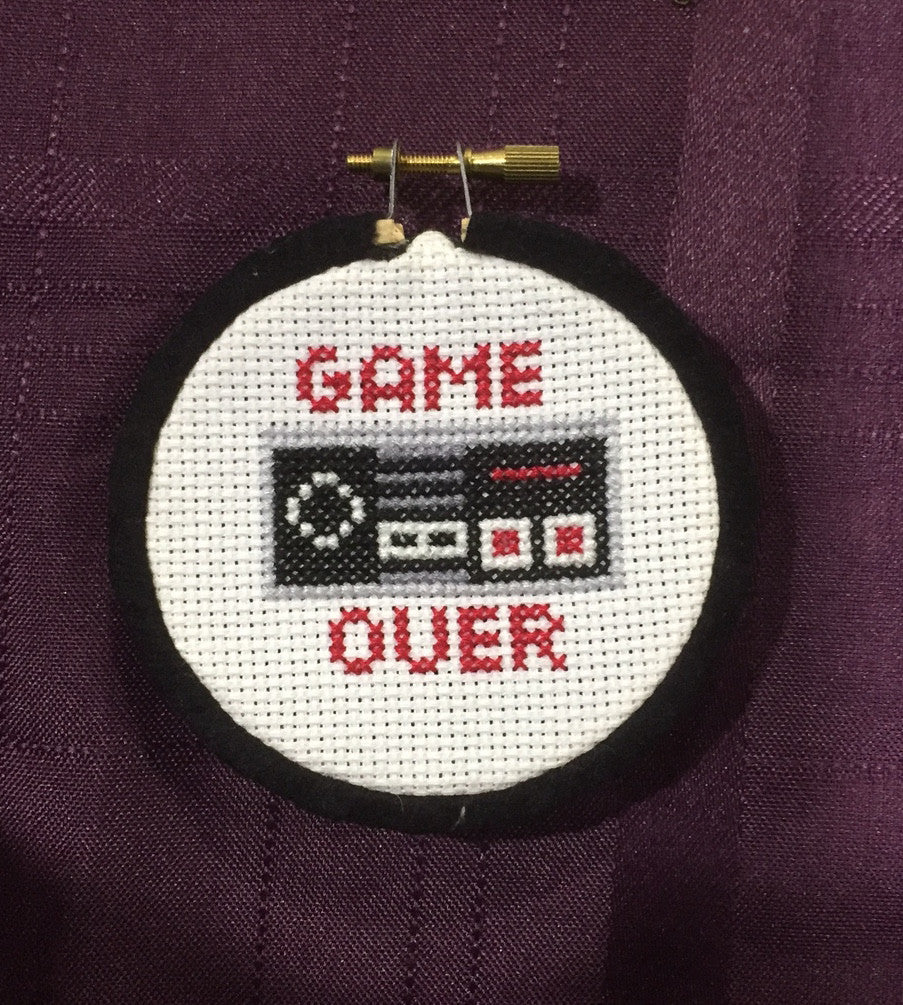 Game Over Controller Counted Cross Stitch DIY Kit, Pattern and Instructions-2