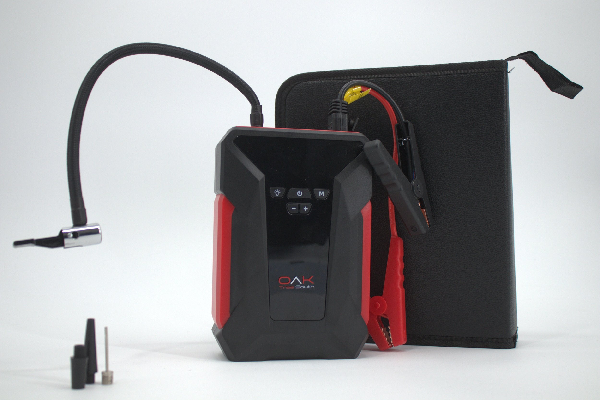 Portable 1000 Amp battery jumper power bank with air compressor cables and carrying case — view 9