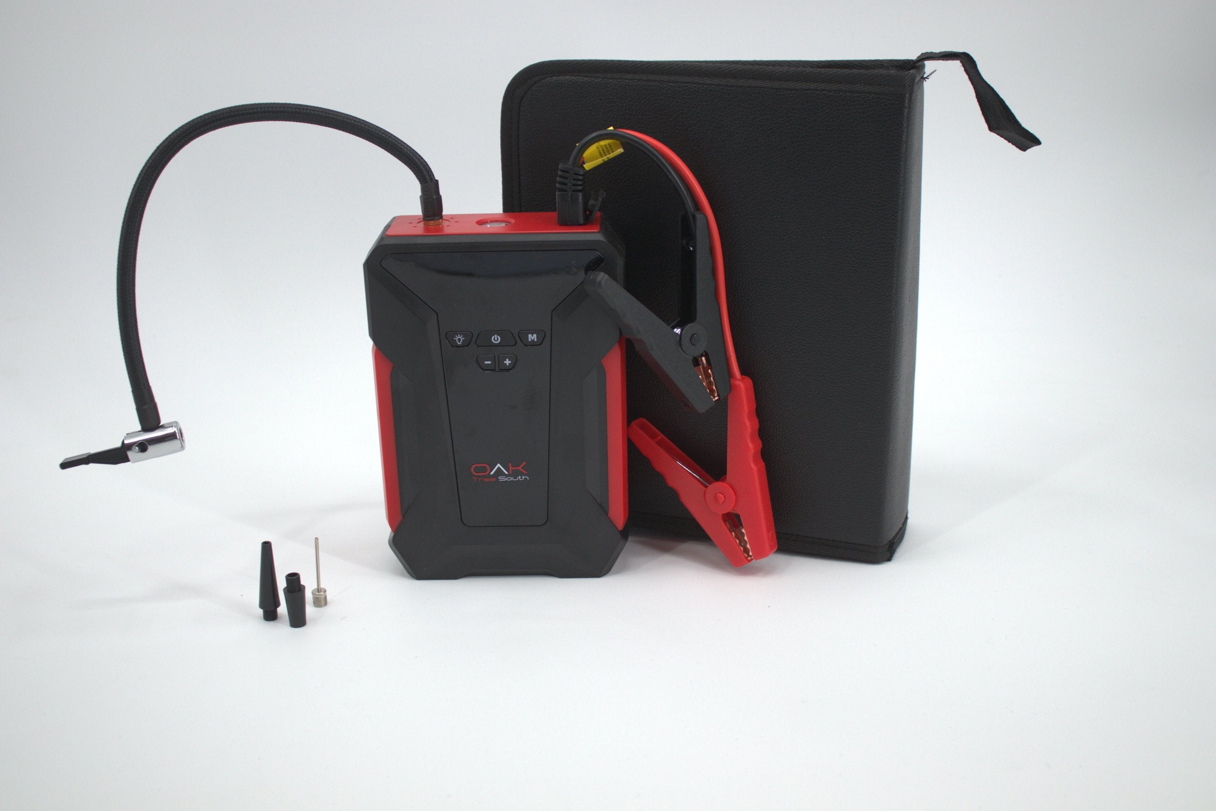 Portable 1000 Amp battery jumper power bank with air compressor cables and carrying case — view 10