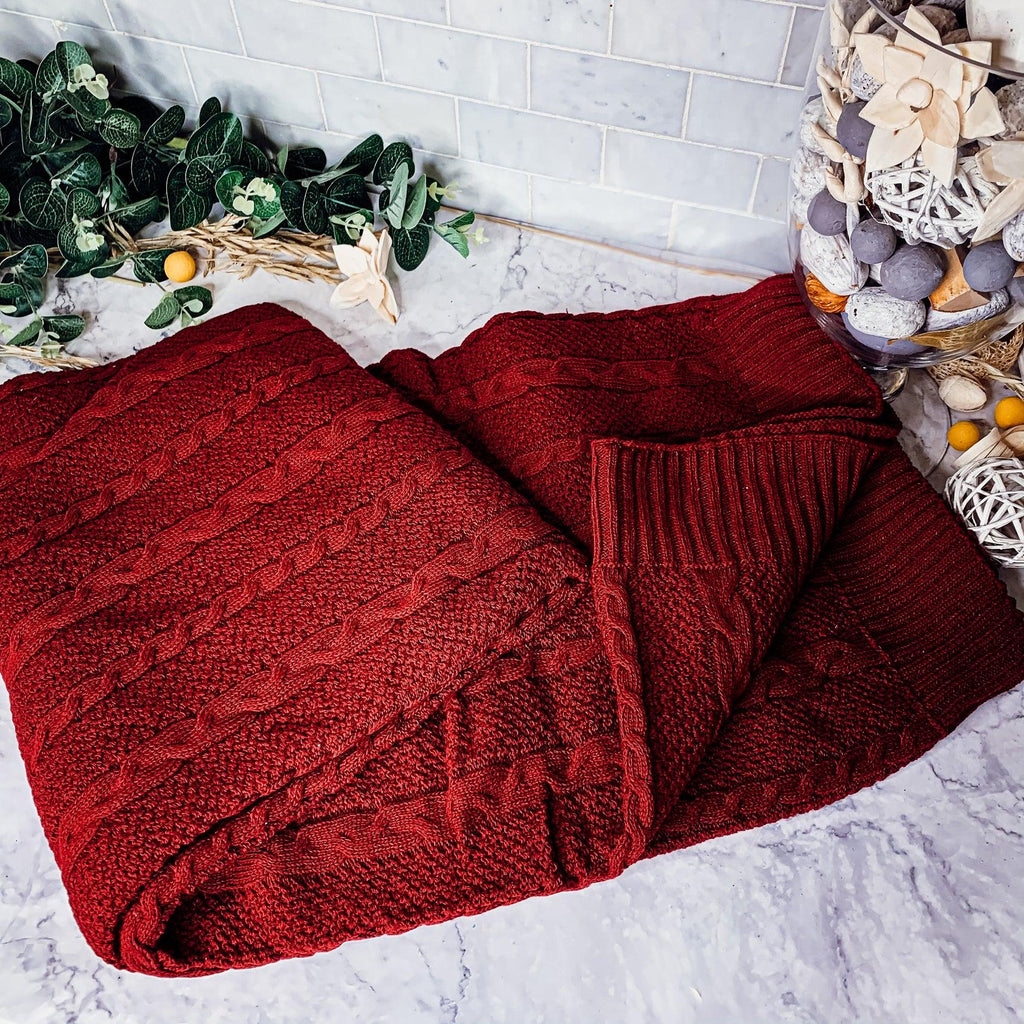 Claret Knit Sweater Throw-5