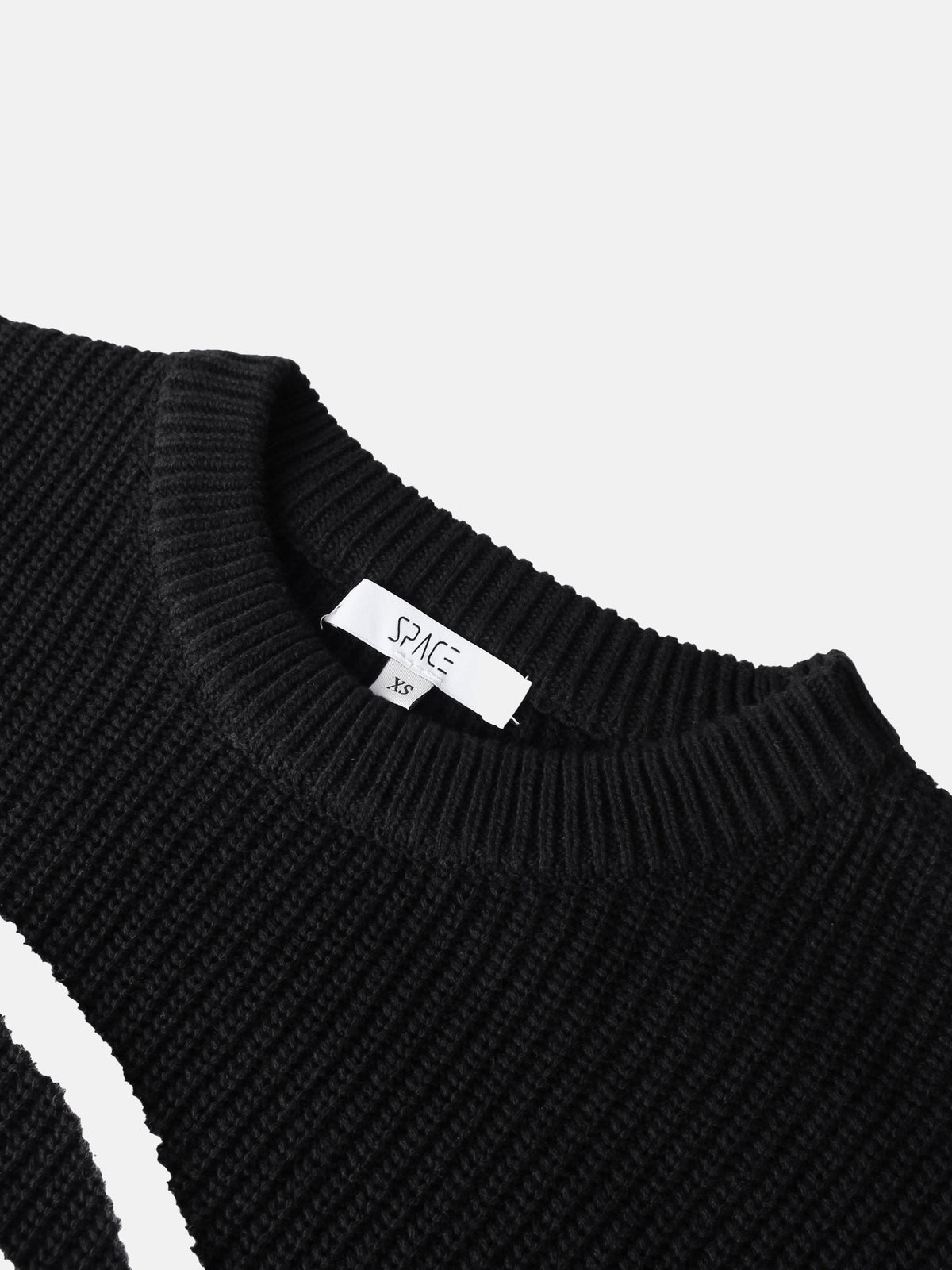 Embroidered Bow Sweater - Black/White-2
