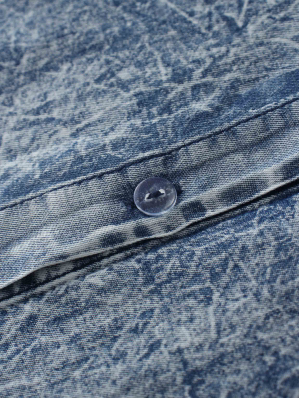 Denim Button Down Blouse-Washed Blue-3