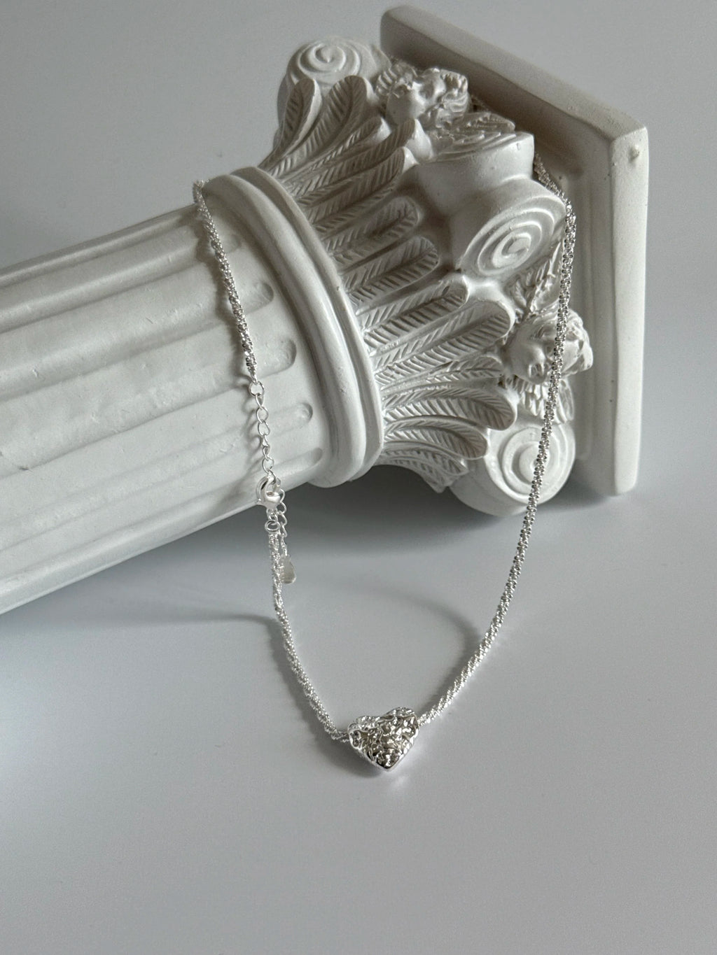 925 Sterling Silver Heart Necklace Dainty Sparkle Chain for Women-4