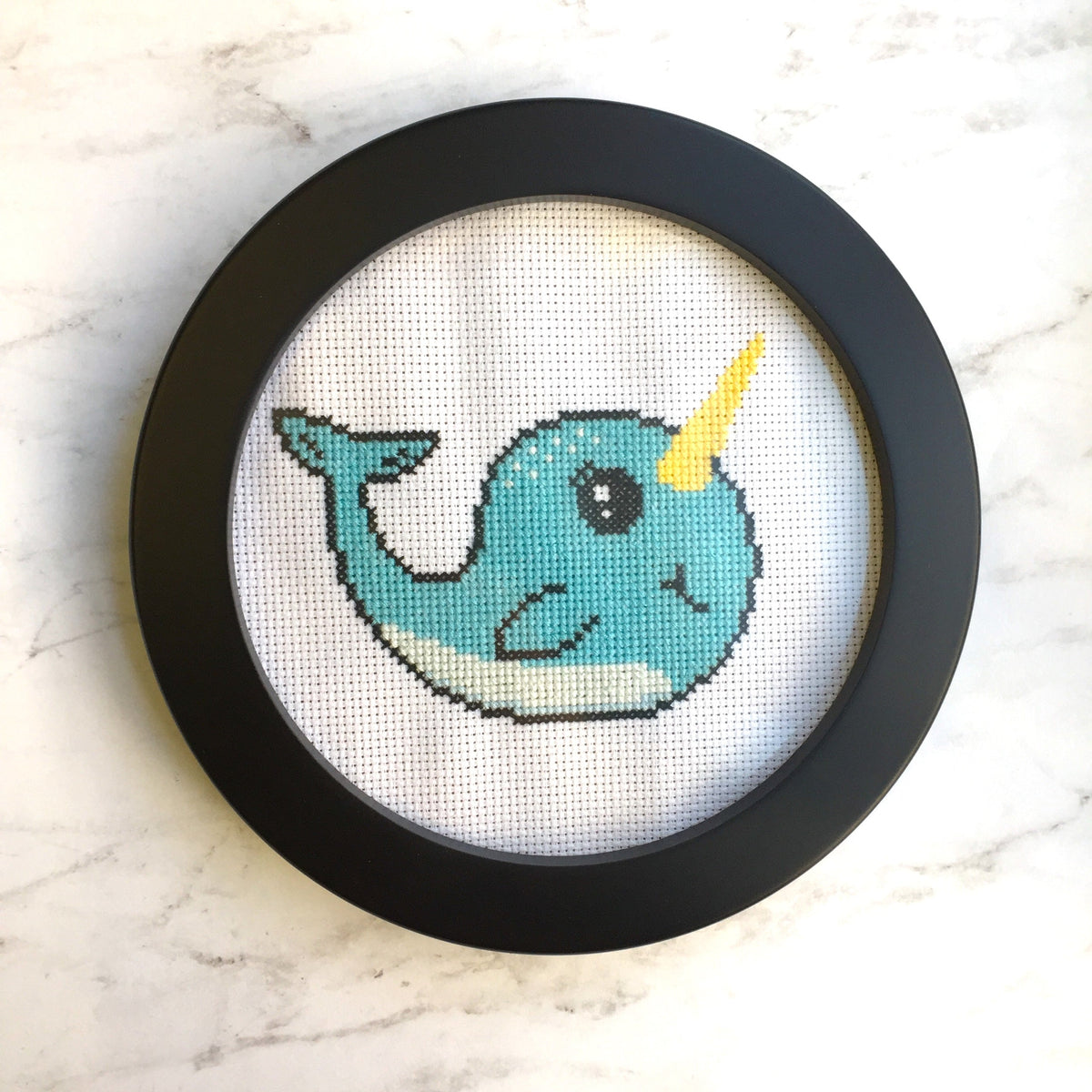 Narwhal Counted Cross Stitch DIY KIT Intermediate-0