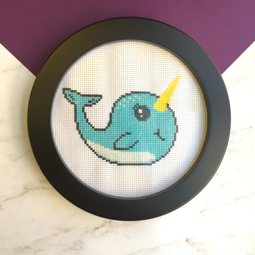 Narwhal Counted Cross Stitch DIY KIT Intermediate-1
