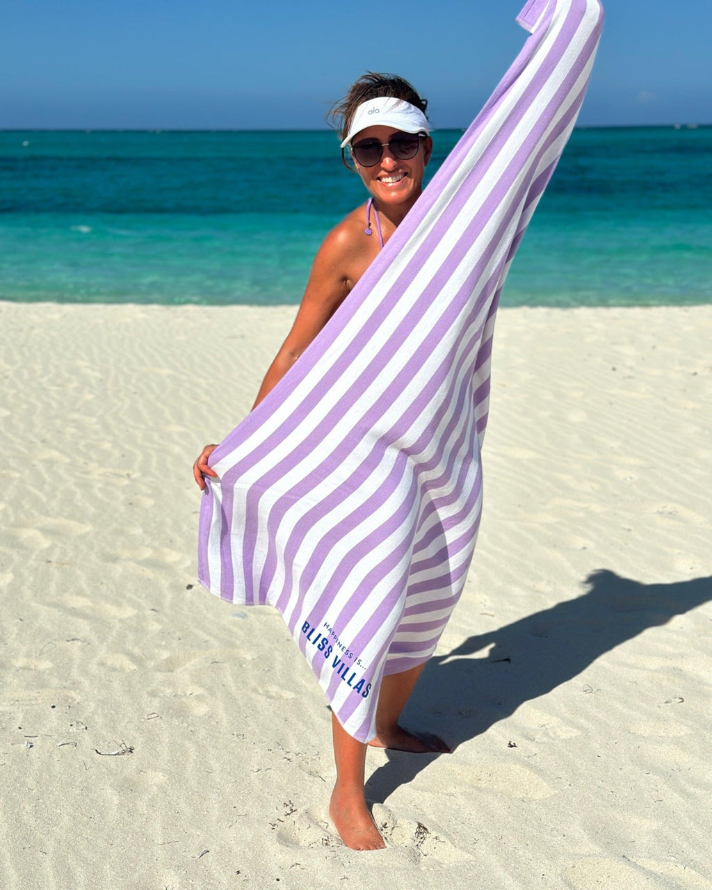 Custom Everywhere Towel, Striped Lilac-1