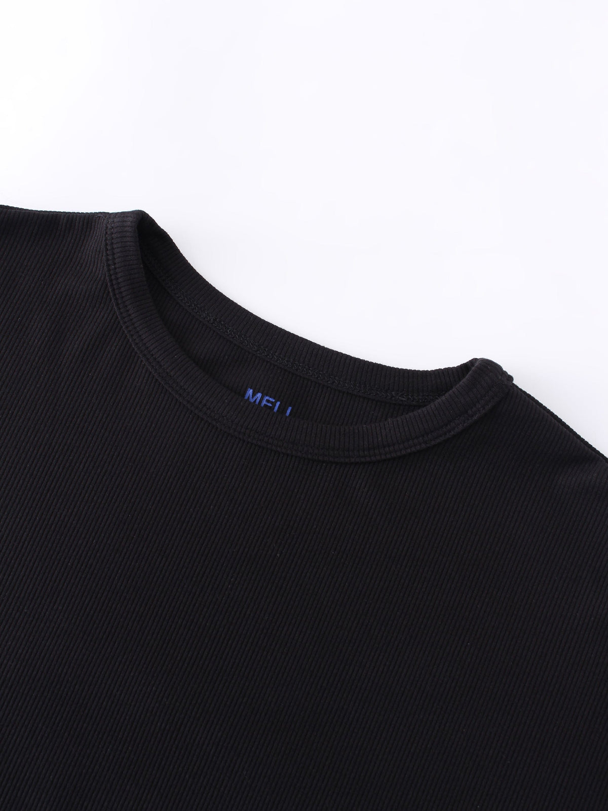 Ribbed Swing Tee-Black-2