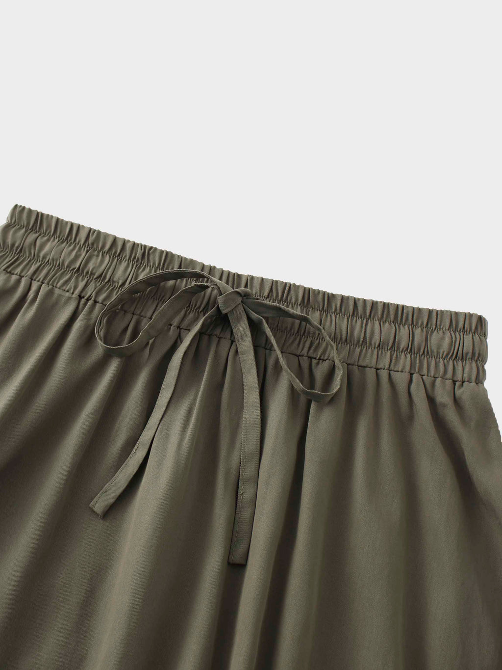 Drawstring Circle Skirt-Olive-3