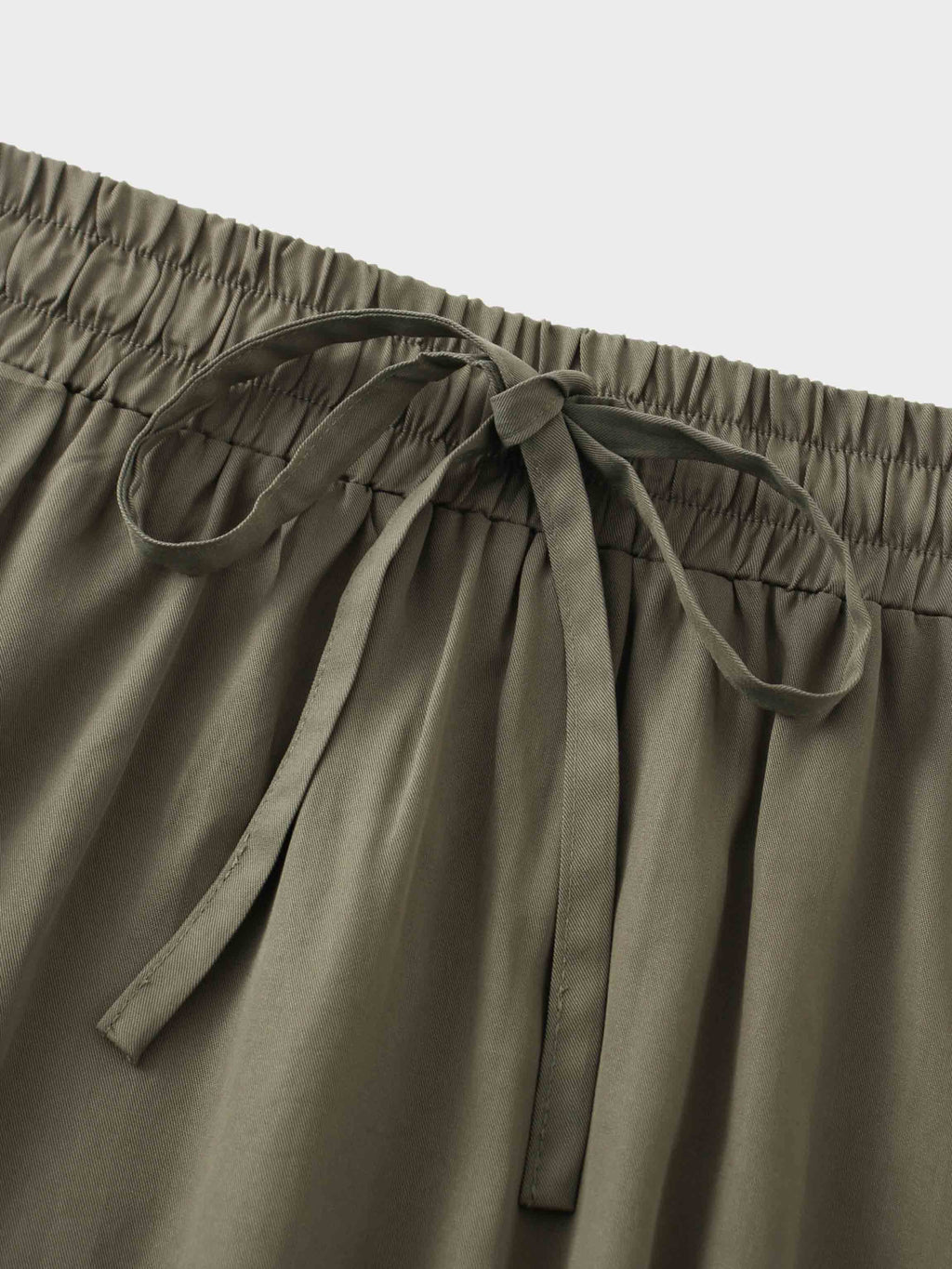 Drawstring Circle Skirt-Olive-4