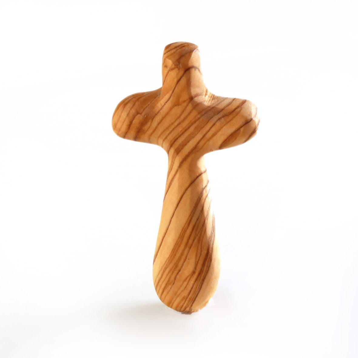 Olive wood cross palm stone-0