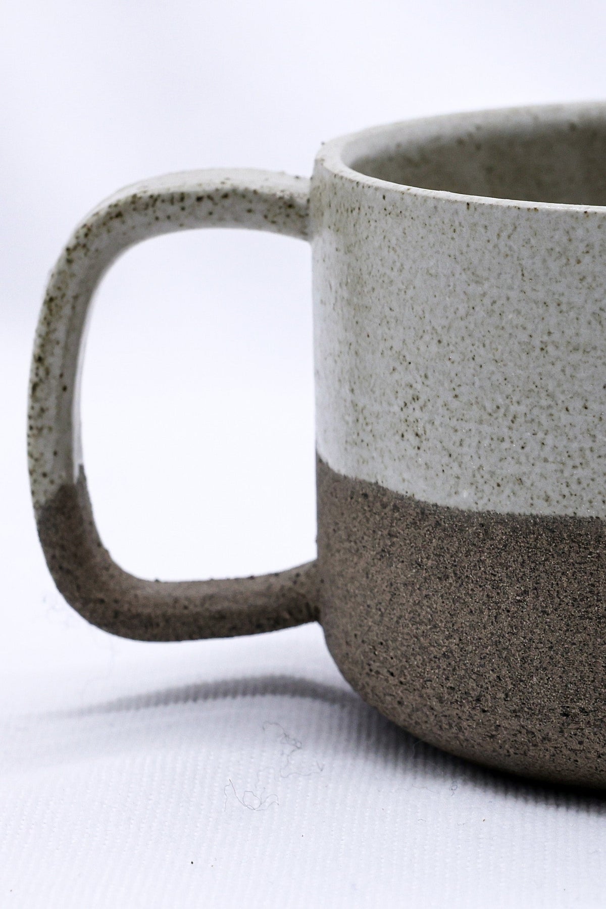 Matte White Handmade Ceramic Smoked Grey Stoneware Big Ceramic Mug-1
