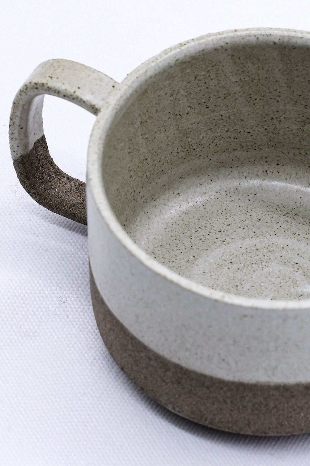 Matte White Handmade Ceramic Smoked Grey Stoneware Big Ceramic Mug-2