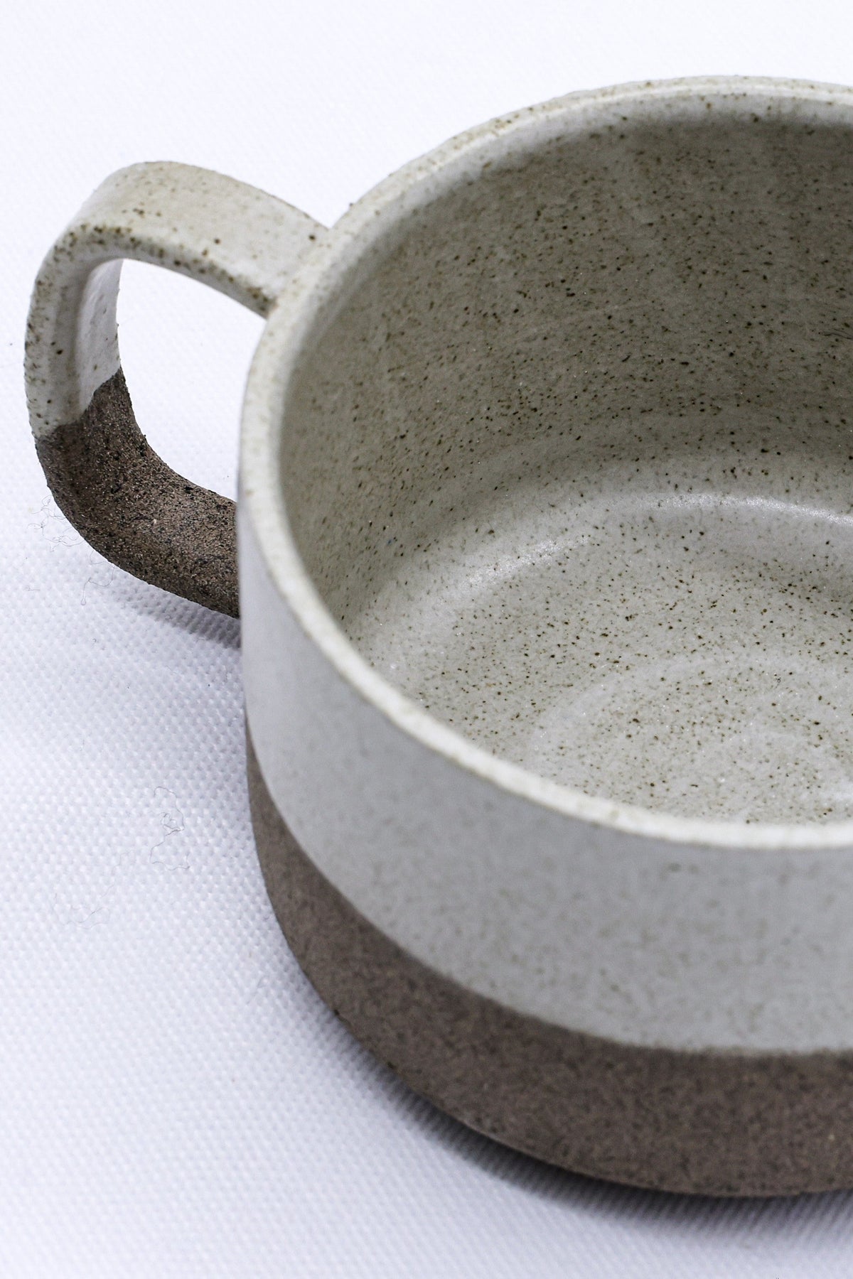 Matte White Handmade Ceramic Smoked Grey Stoneware Big Ceramic Mug-2