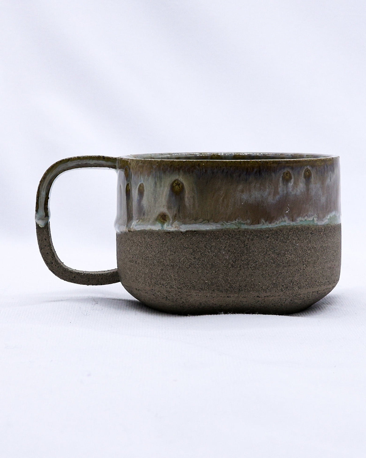 Brown Handmade Ceramic Smoked Grey Stoneware Big Ceramic Mug-0