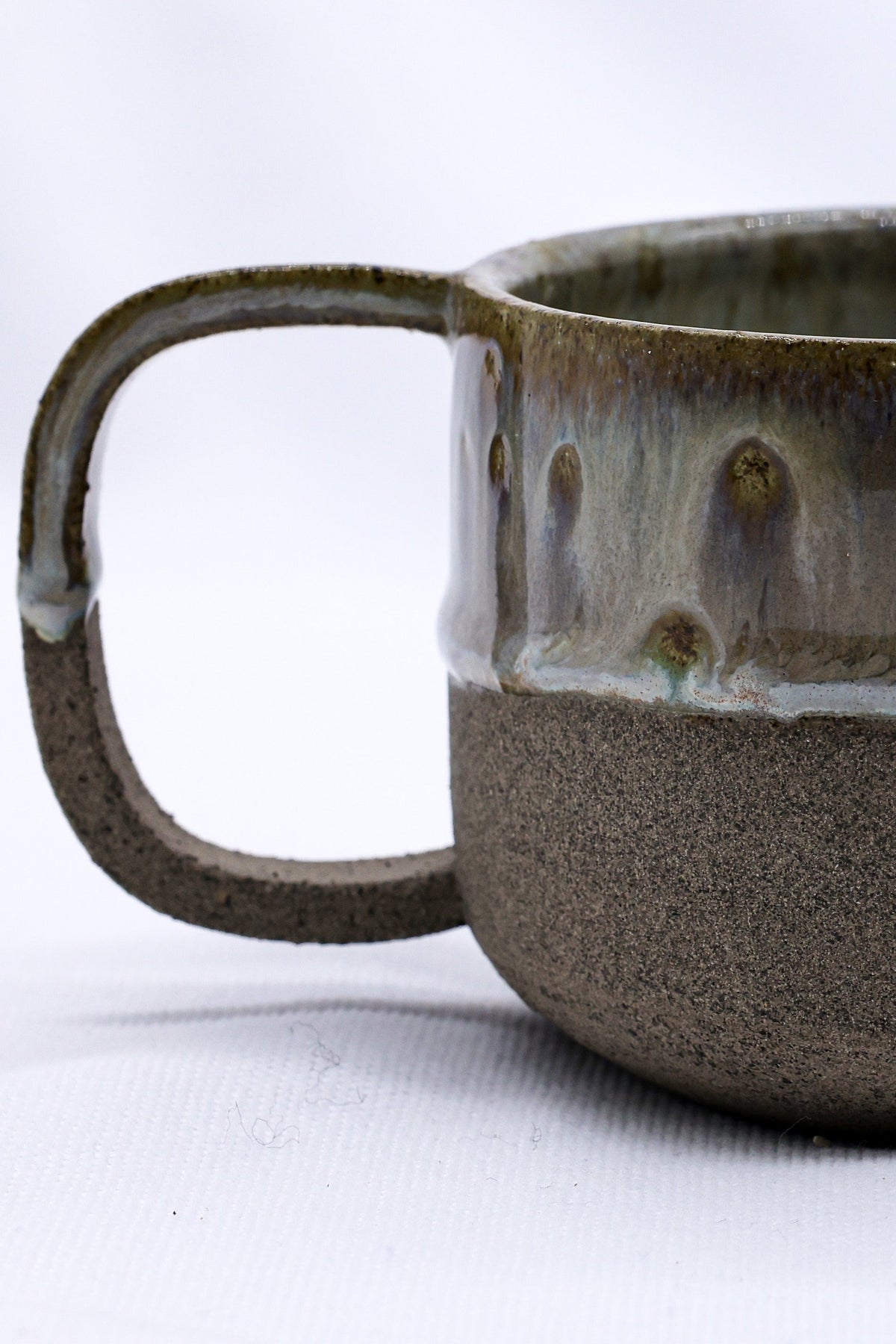 Brown Handmade Ceramic Smoked Grey Stoneware Big Ceramic Mug-1