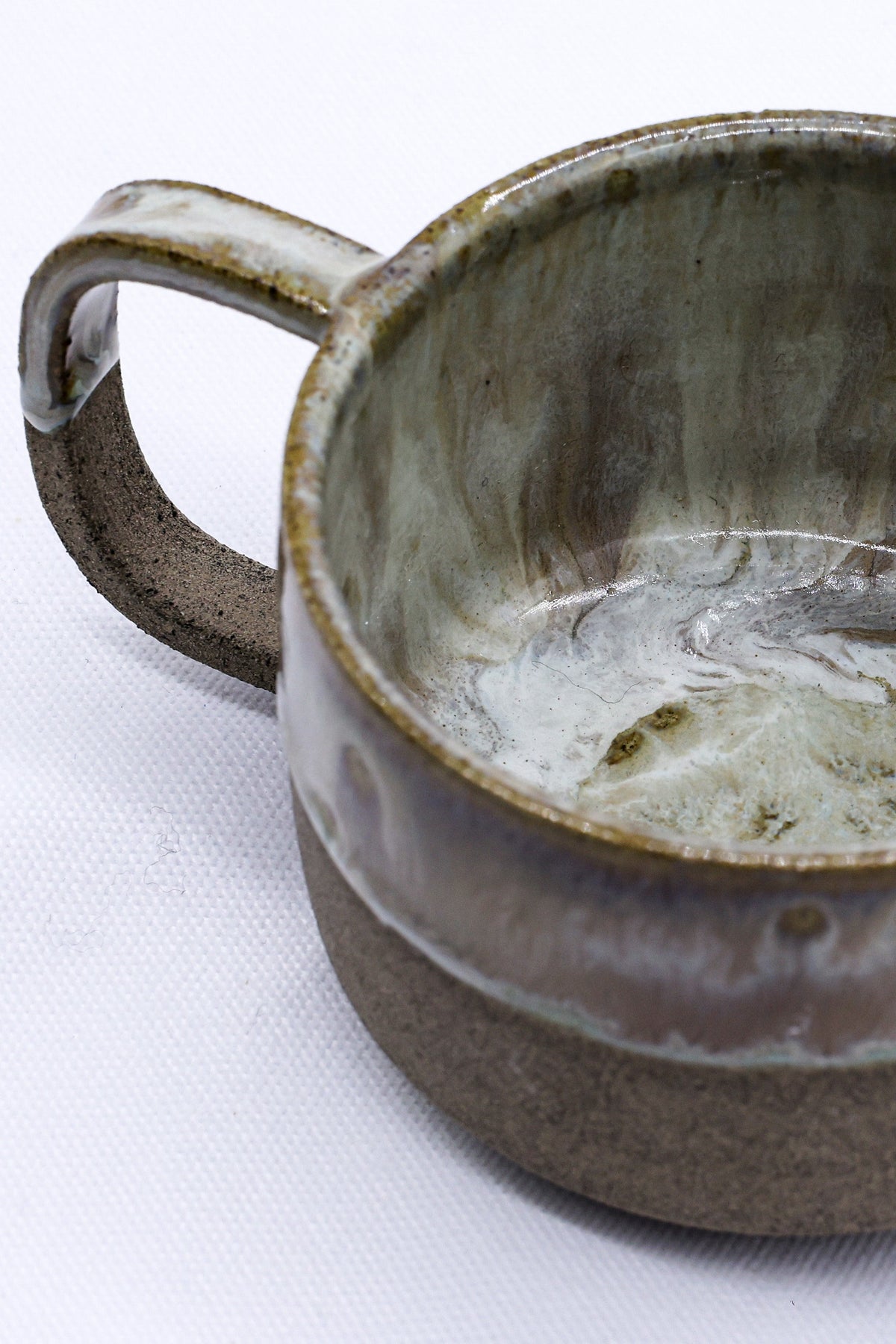 Brown Handmade Ceramic Smoked Grey Stoneware Big Ceramic Mug-2