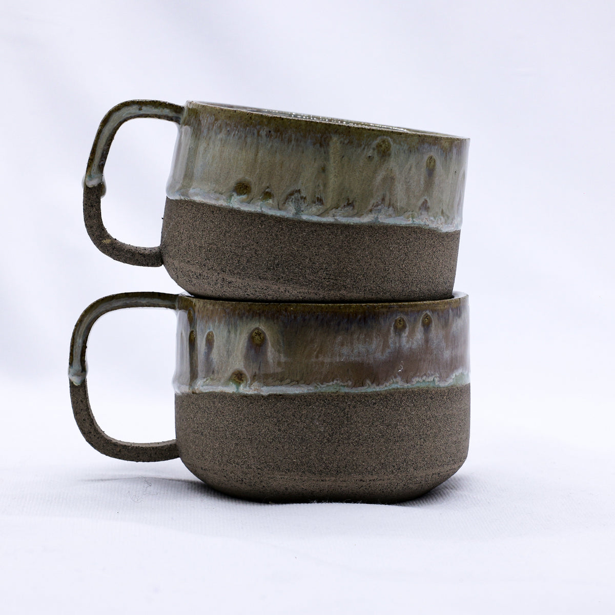 Brown Handmade Ceramic Smoked Grey Stoneware Big Ceramic Mug-3
