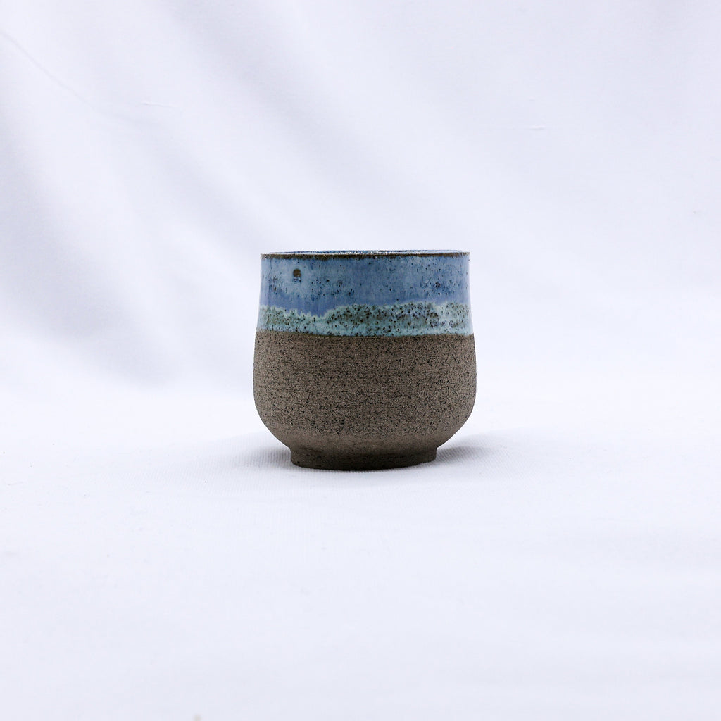 Blulume Tazza Handmade Ceramic Smoked Grey Stoneware Short Cup-0