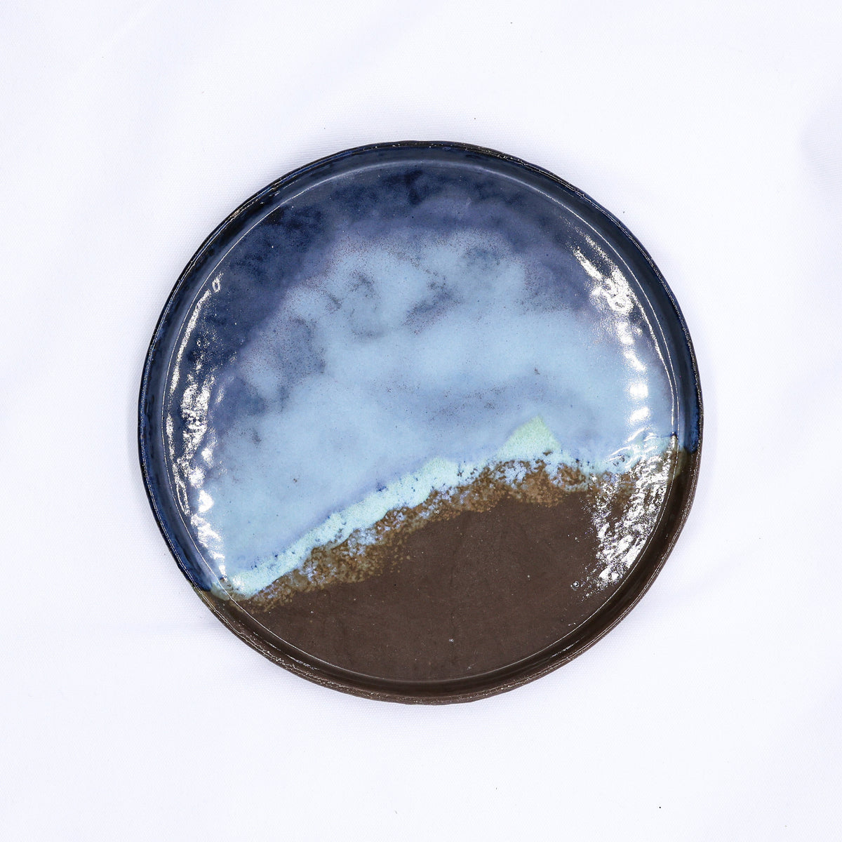 27 cm Seabrook Smoked Grey Large Stoneware Handmade Ceramic Dinner Plate-0