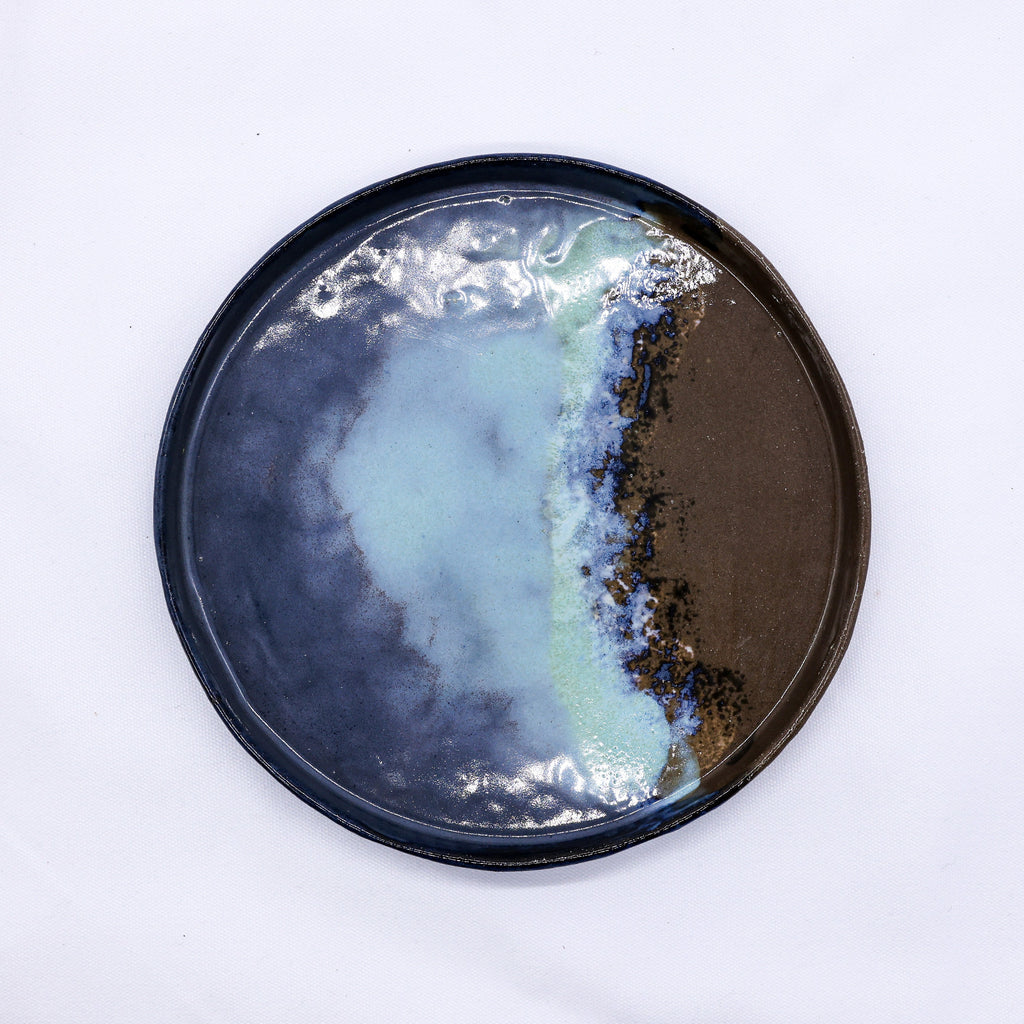 23 cm Seabrook Smoked Grey Large Stoneware Handmade Ceramic Dinner Plate-0