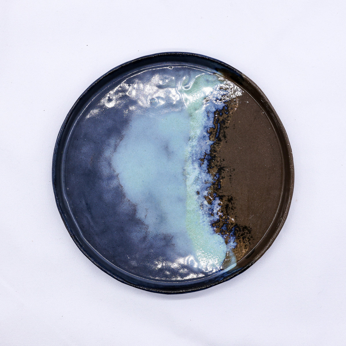 23 cm Seabrook Smoked Grey Large Stoneware Handmade Ceramic Dinner Plate-0