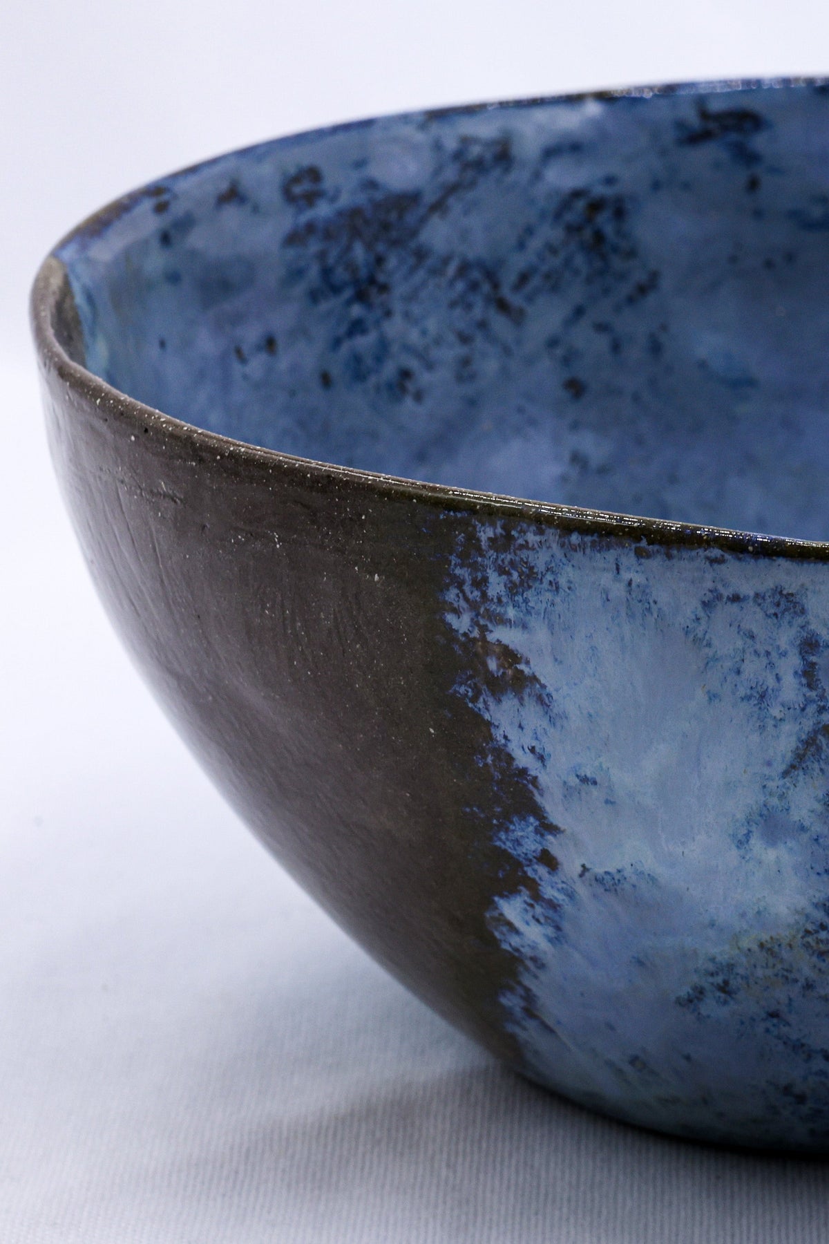 Large Smoked Grey Cold Aegean Fade Handmade Ceramic Stoneware Dinner Bowl-2