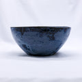 Small Smoked Grey Tidal Blue Wash Handmade Ceramic Stoneware Dinner Bowl-0