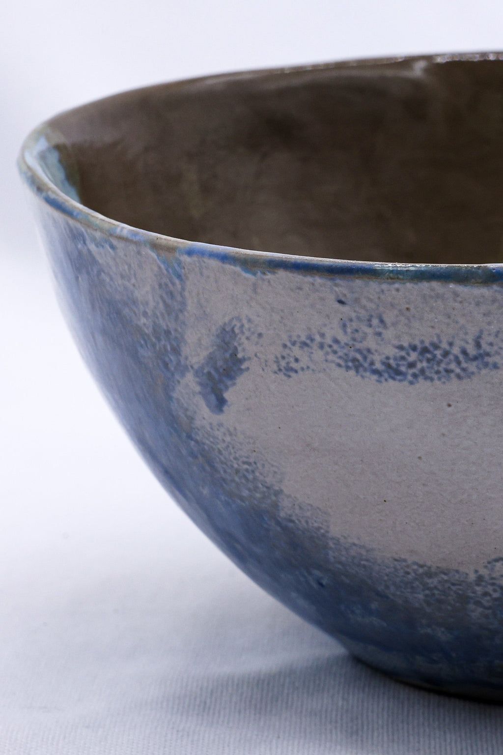 Large Stone Reef Blue Handmade Ceramic Stoneware Dinner Bowl-1