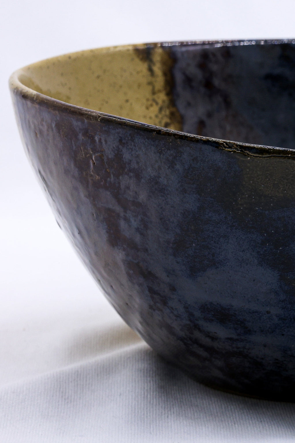 Large Indigo Clay Shore Handmade Ceramic Stoneware Dinner Bowl-3