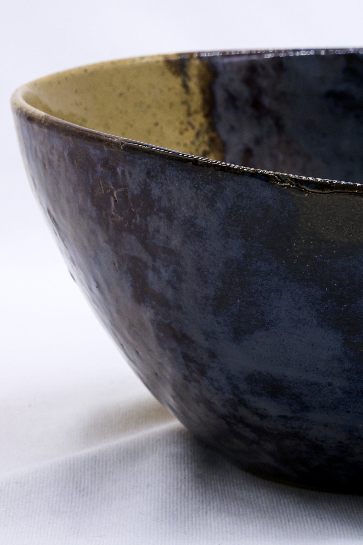 Large Indigo Clay Shore Handmade Ceramic Stoneware Dinner Bowl-3