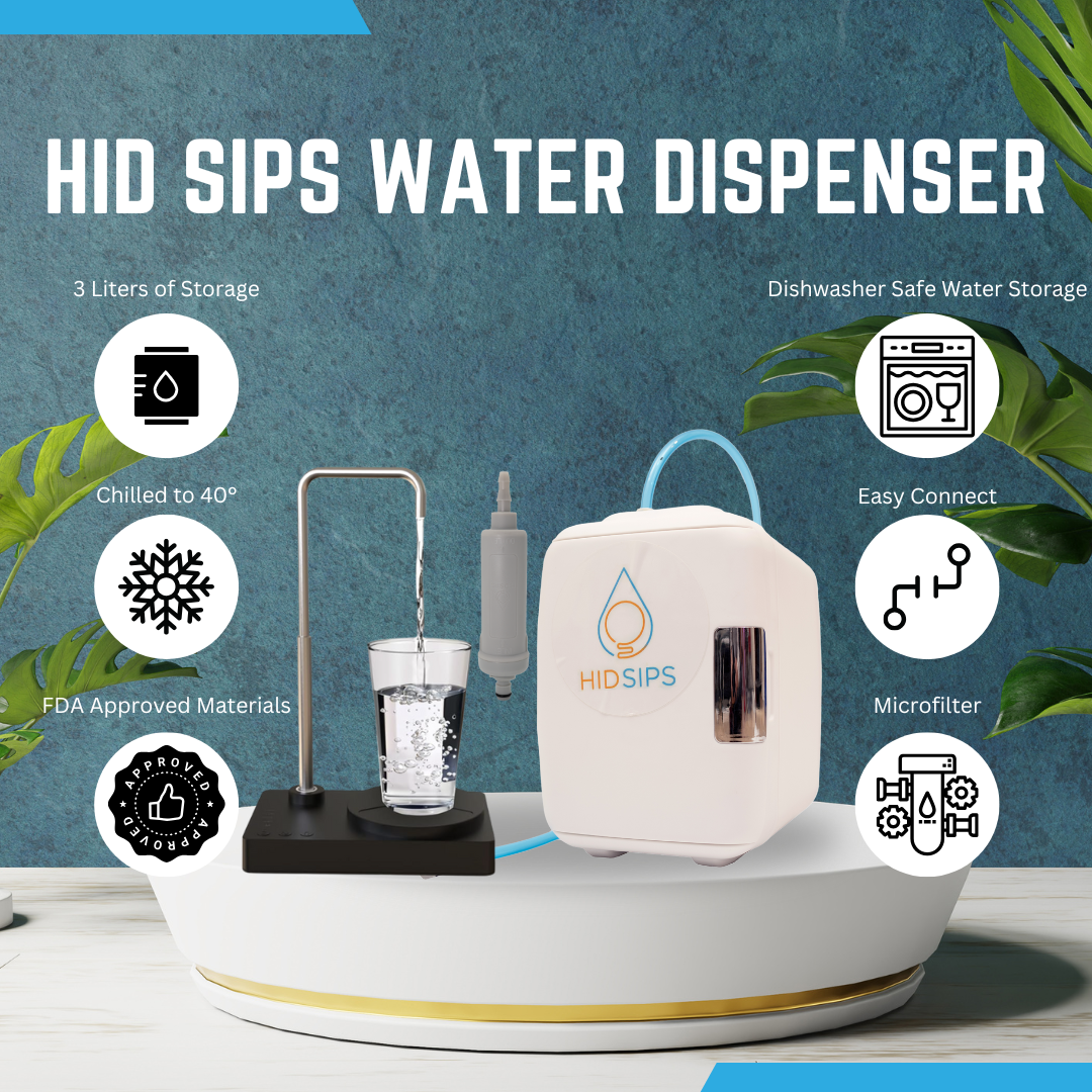 SYPS PRO Desktop Water Dispenser with 4L Mini Fridge | Bedside or Desktop Water Cooler with Dishwasher-Safe Reservoir | Filtered or Beverage-Ready Hydration System-1