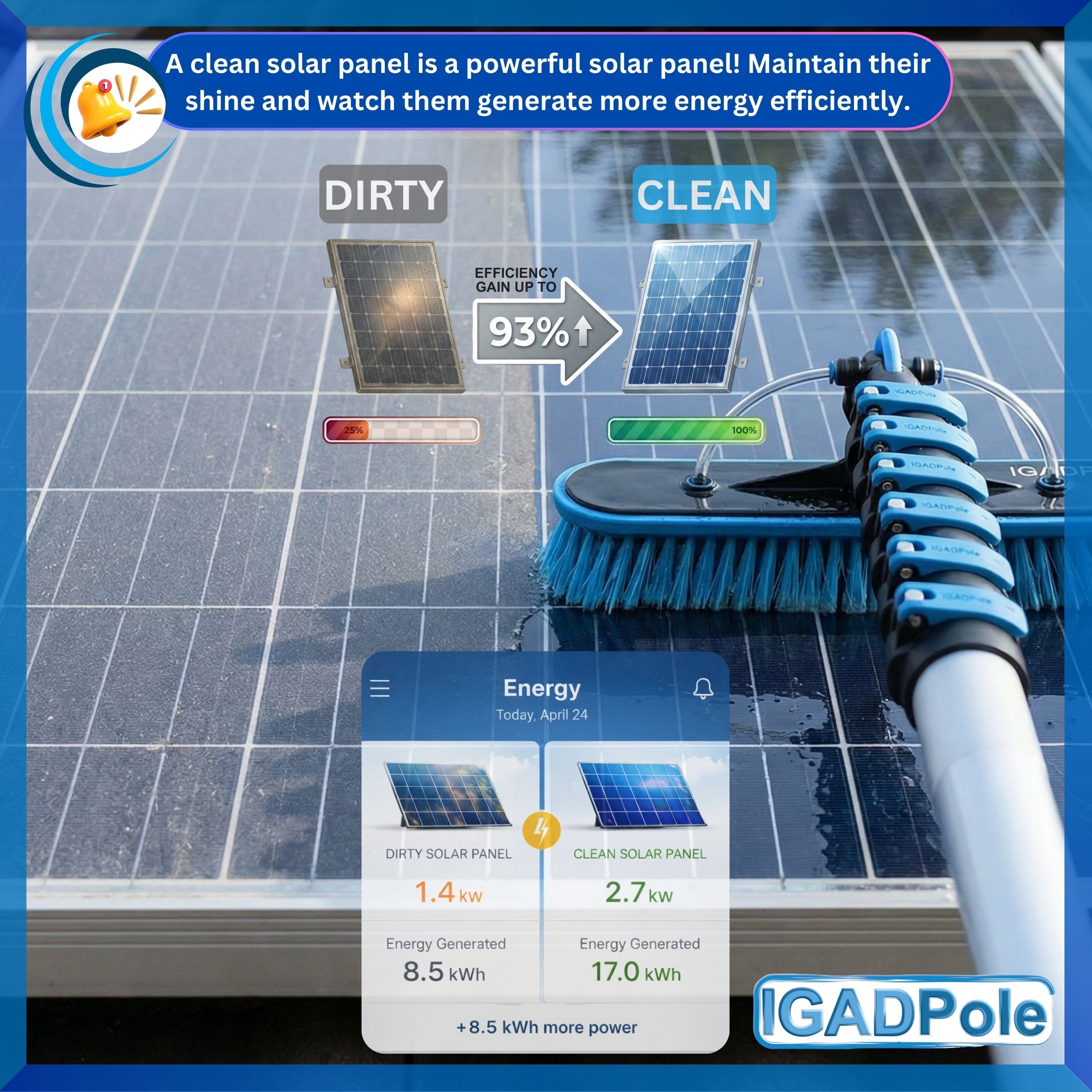 Telescopic 5m water-fed cleaning pole kit with brush, microfibre duster, and hose attachments — view 4