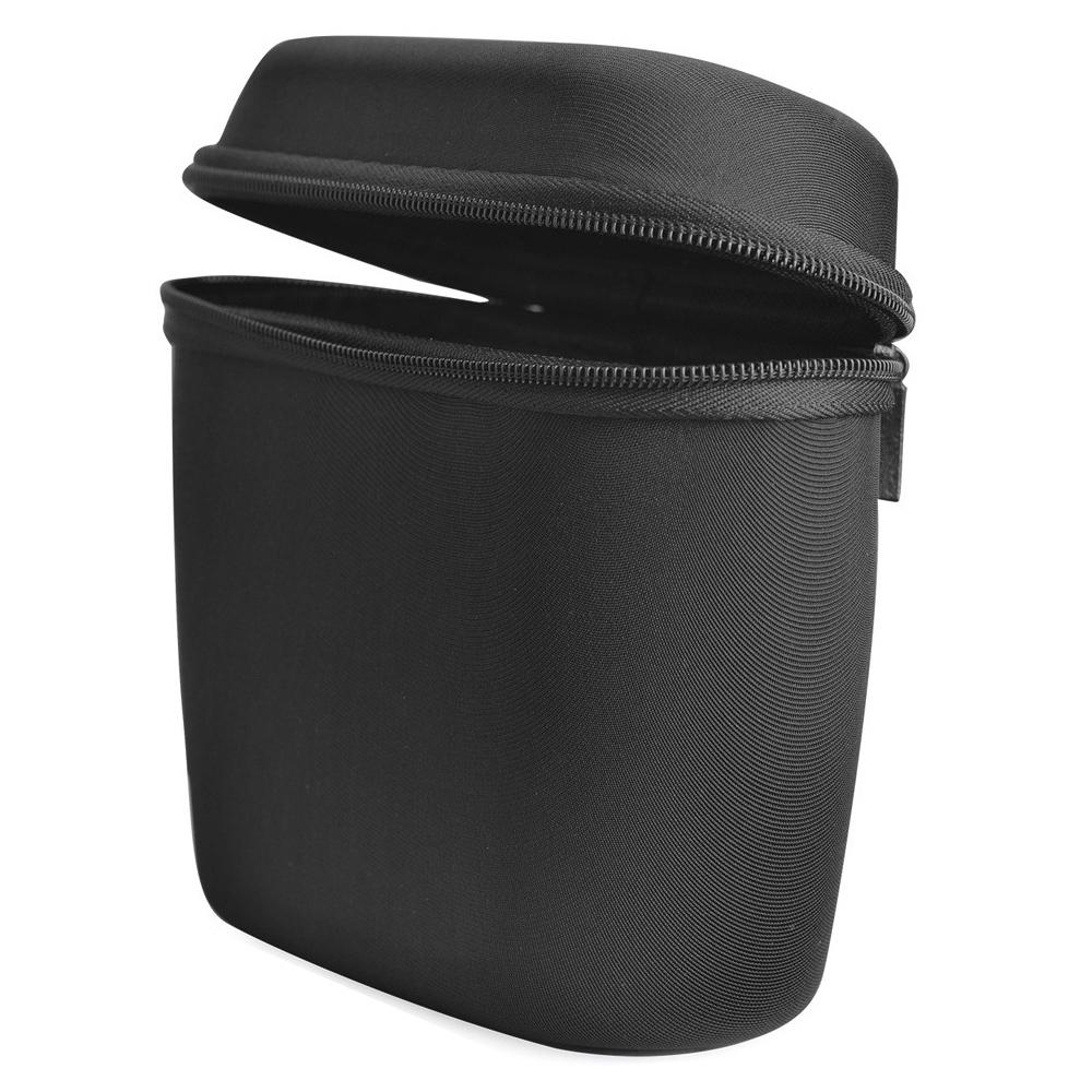 Black portable shockproof speaker case made of nylon featuring carrying strap and zipper closure — view 4