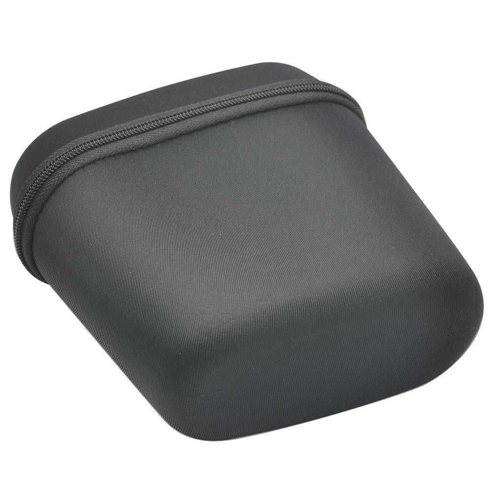 Black portable shockproof speaker case made of high-grade nylon with attached travel carabiner clip — view 2