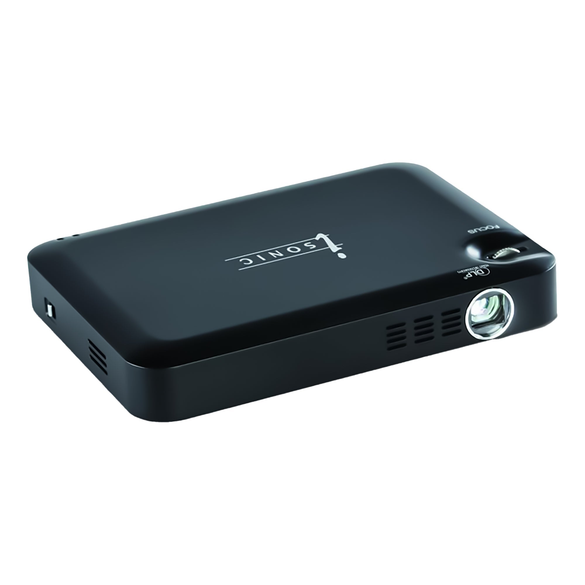 Pursonic compact portable HD projector in sleek casing for home theater and outdoor movie nights