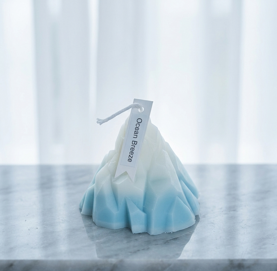Iceberg Sculpture Candle | Blue Ice & Clear Ice