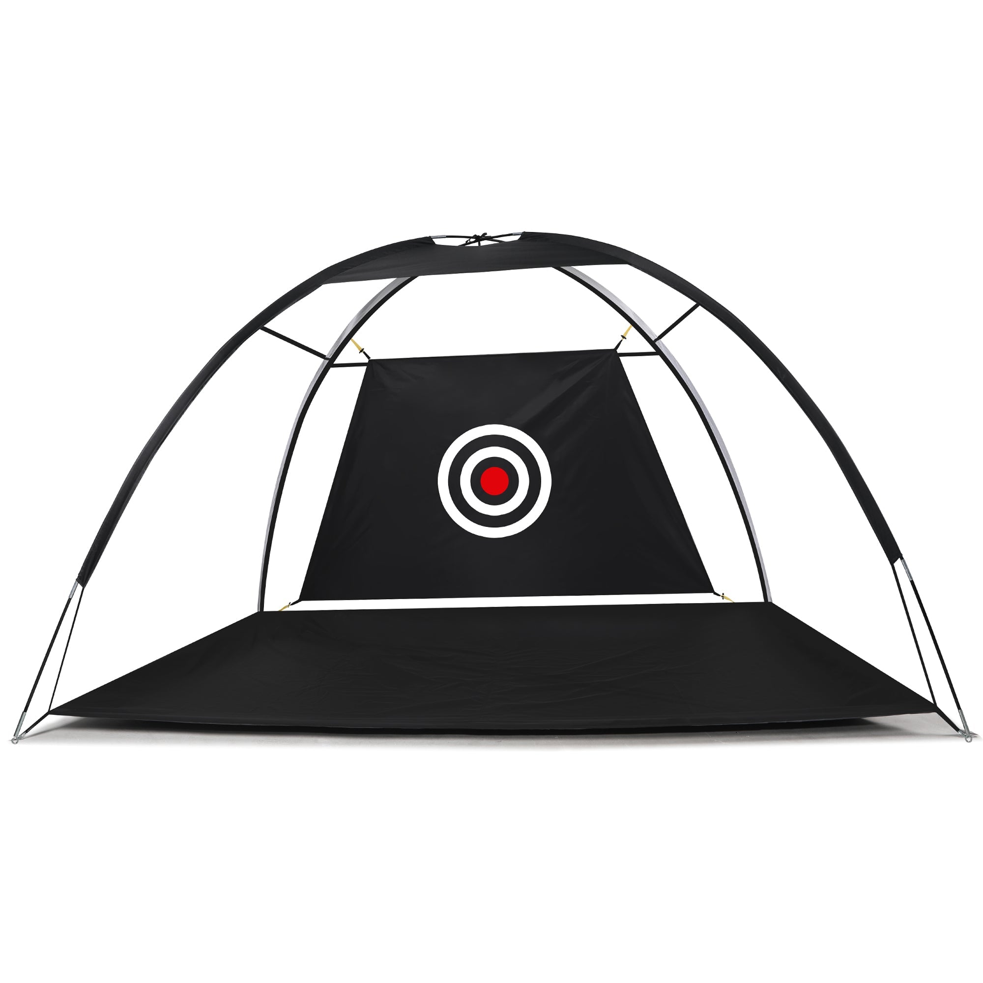 Black 3-meter Centra golf practice net with precision target, fibreglass poles, and carrying bag