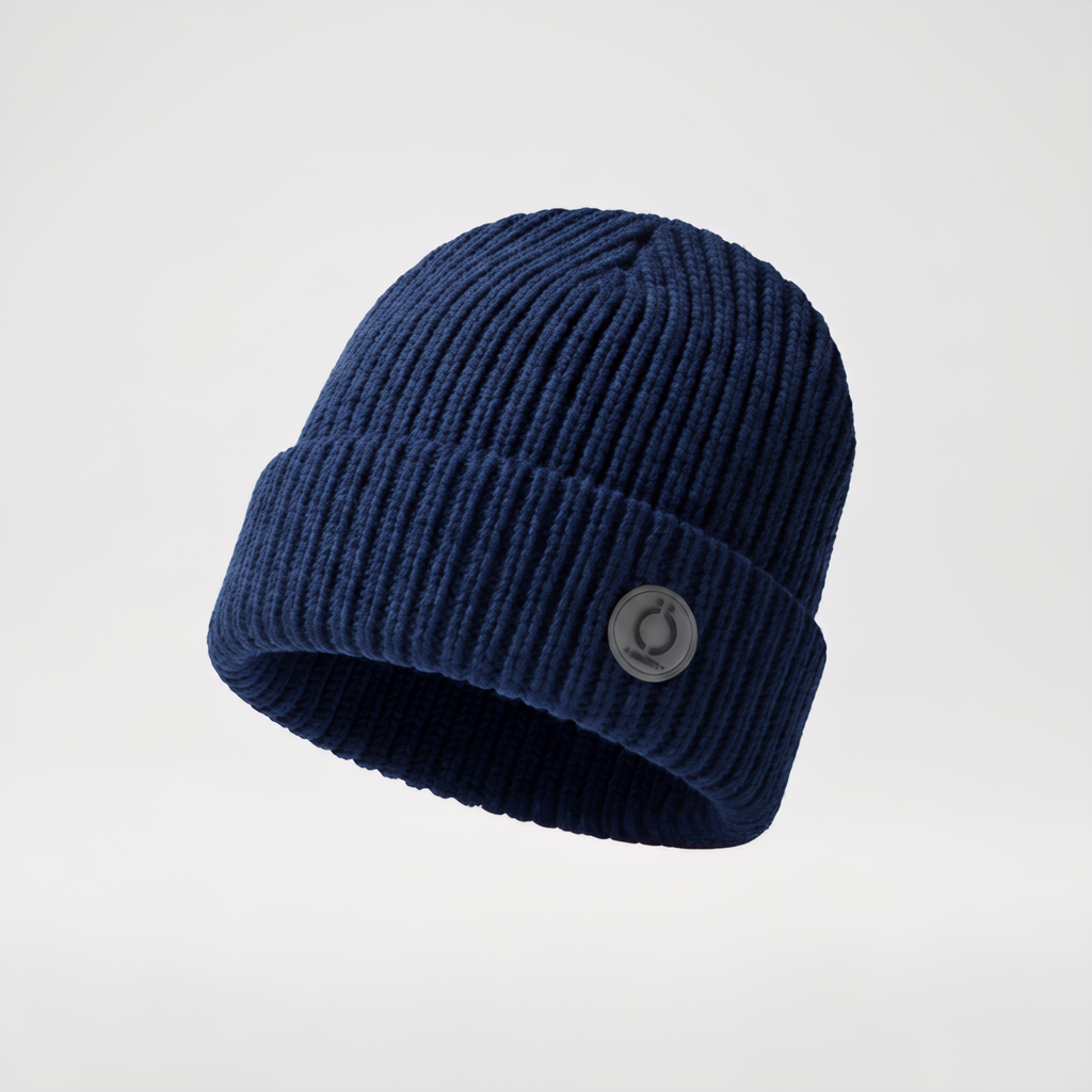 JUNO Winter Hat chunky knit beanie with folded cuff and soft fleece lining — view 2