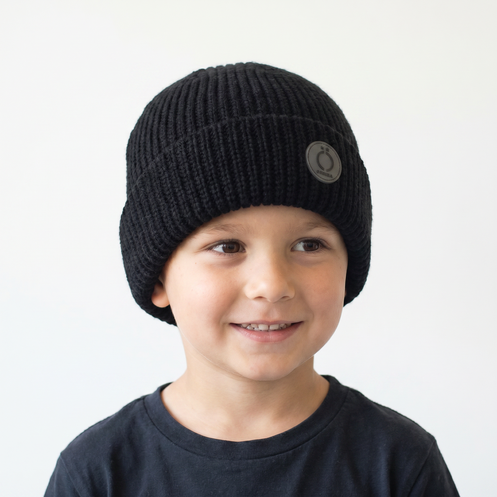 JUNO Winter Hat chunky knit beanie with folded cuff and soft fleece lining — view 3